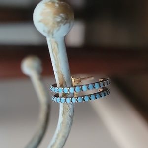 Gold and turquoise hoop earrings